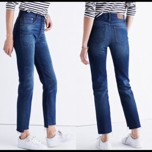 Madewell Jeans raw edge stem hem.